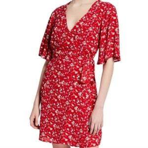 Sanctuary Floral Red Wrap Dress
